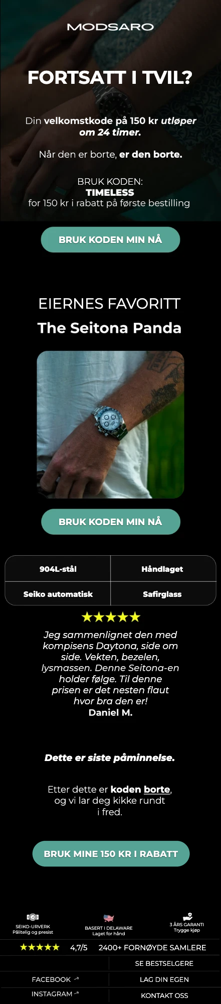 Modsaro — velkomstflyt